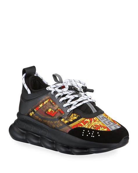 versace barocco chain reaction sneakers.